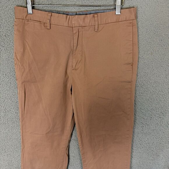Bonobos Pants Men's 34x30 Brown Straight Cotton Blend Flat Front Casual - Picture 2 of 8